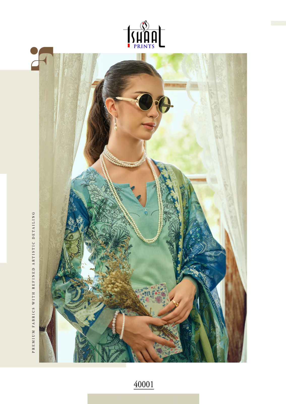 Ishaal Gulmohar Combo Lawn Cotton Dress Material 10 Pc Catalouge