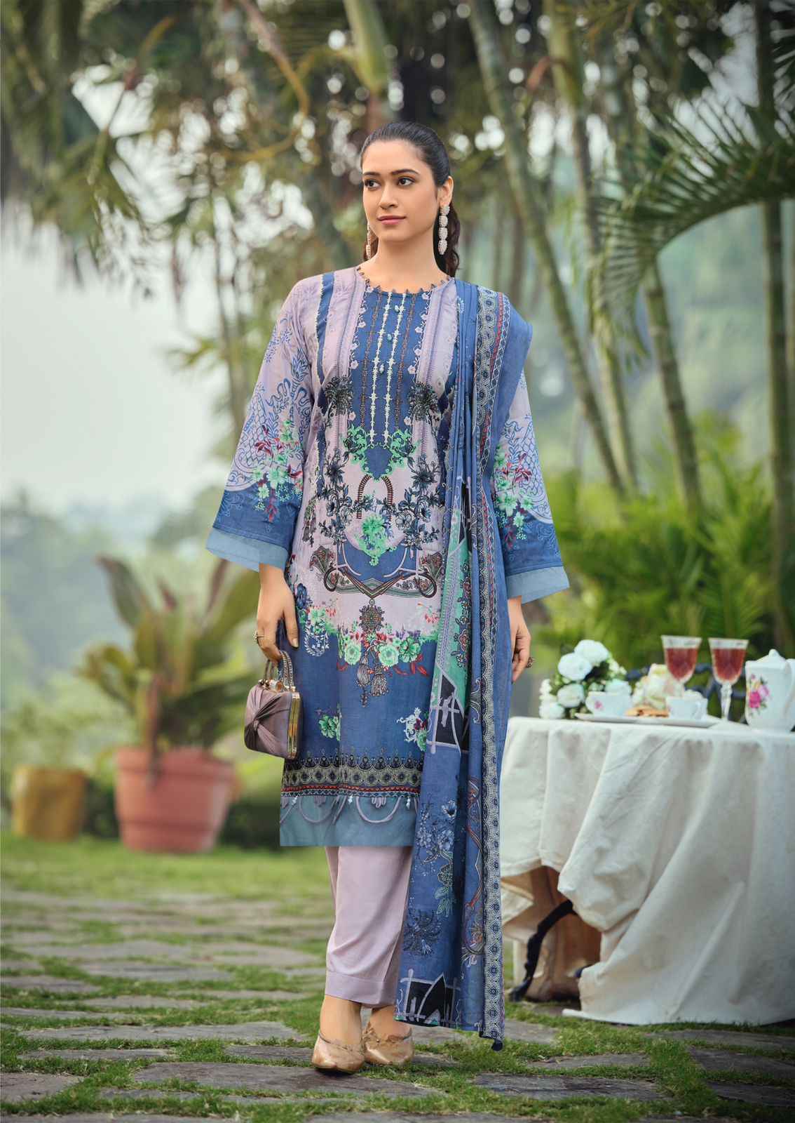 Ishaal Gulmohar Combo Lawn Cotton Dress Material 10 Pc Catalouge