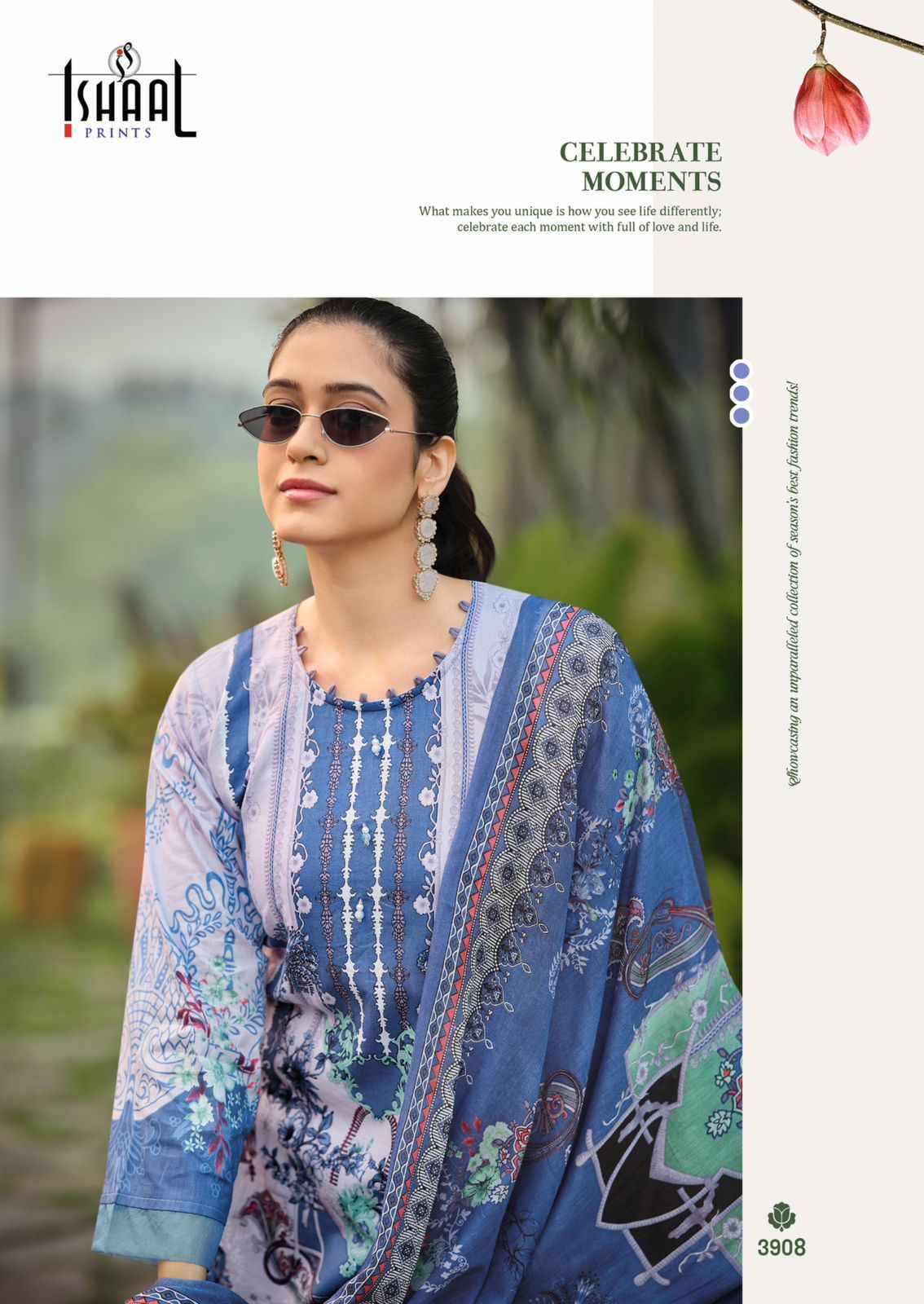 Ishaal Gulmohar Combo Lawn Cotton Dress Material 10 Pc Catalouge