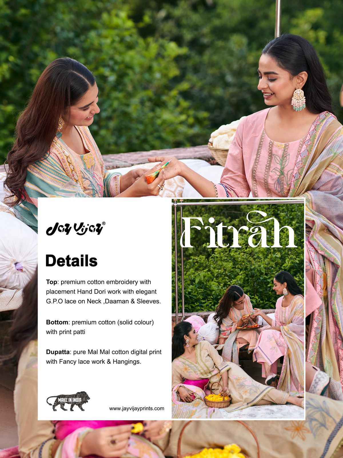 Jay Vijay Fitrah Cotton Dress Material 6 pcs Catalogue