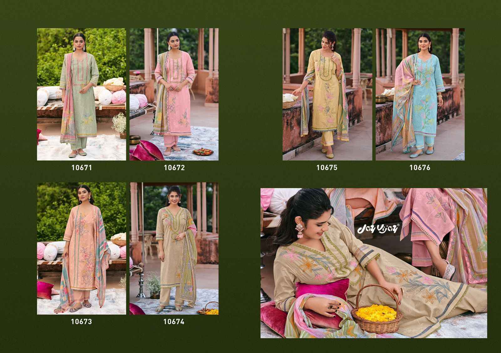 Jay Vijay Fitrah Cotton Dress Material 6 pcs Catalogue
