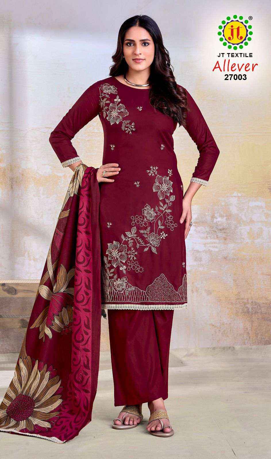 Jt Allever Vol 27 Rayon Dress Material 5 pcs Catalogue