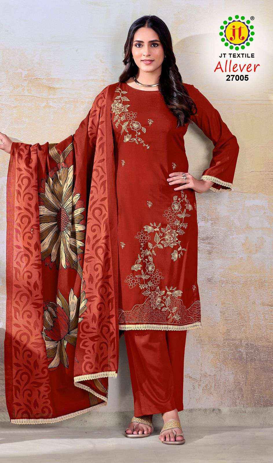 Jt Allever Vol 27 Rayon Dress Material 5 pcs Catalogue