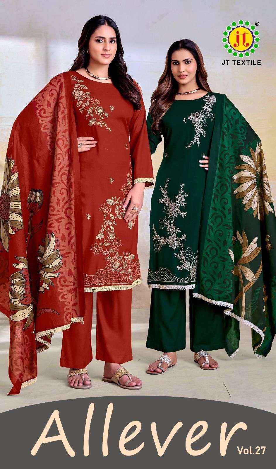 Jt Allever Vol 27 Rayon Dress Material 5 pcs Catalogue