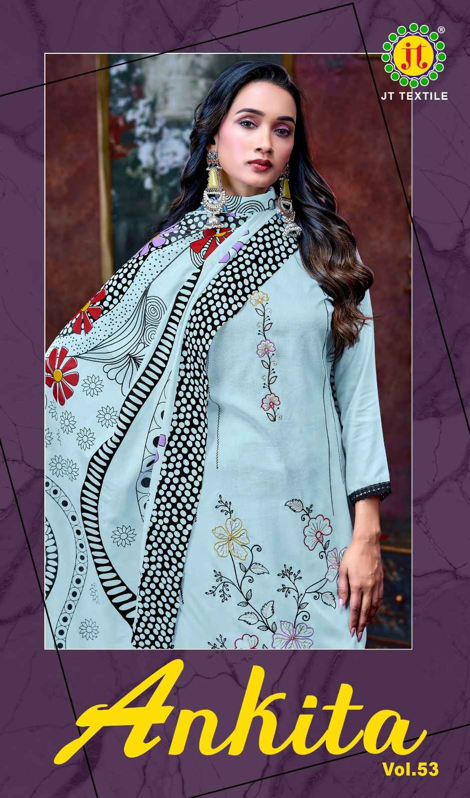 Jt Ankita Vol 53 Rayon Dress Material 5 pcs Catalogue