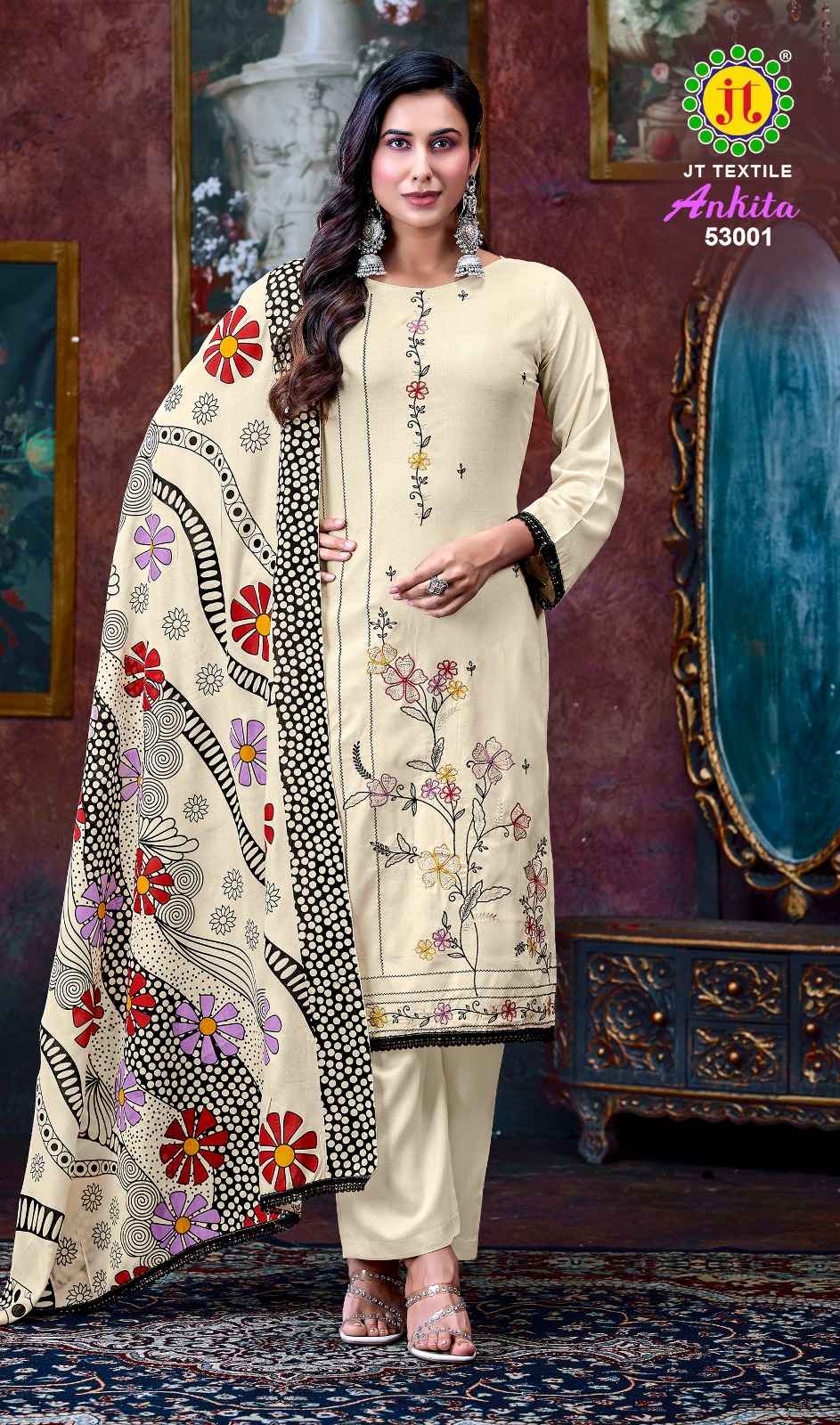 Jt Ankita Vol 53 Rayon Dress Material 5 pcs Catalogue