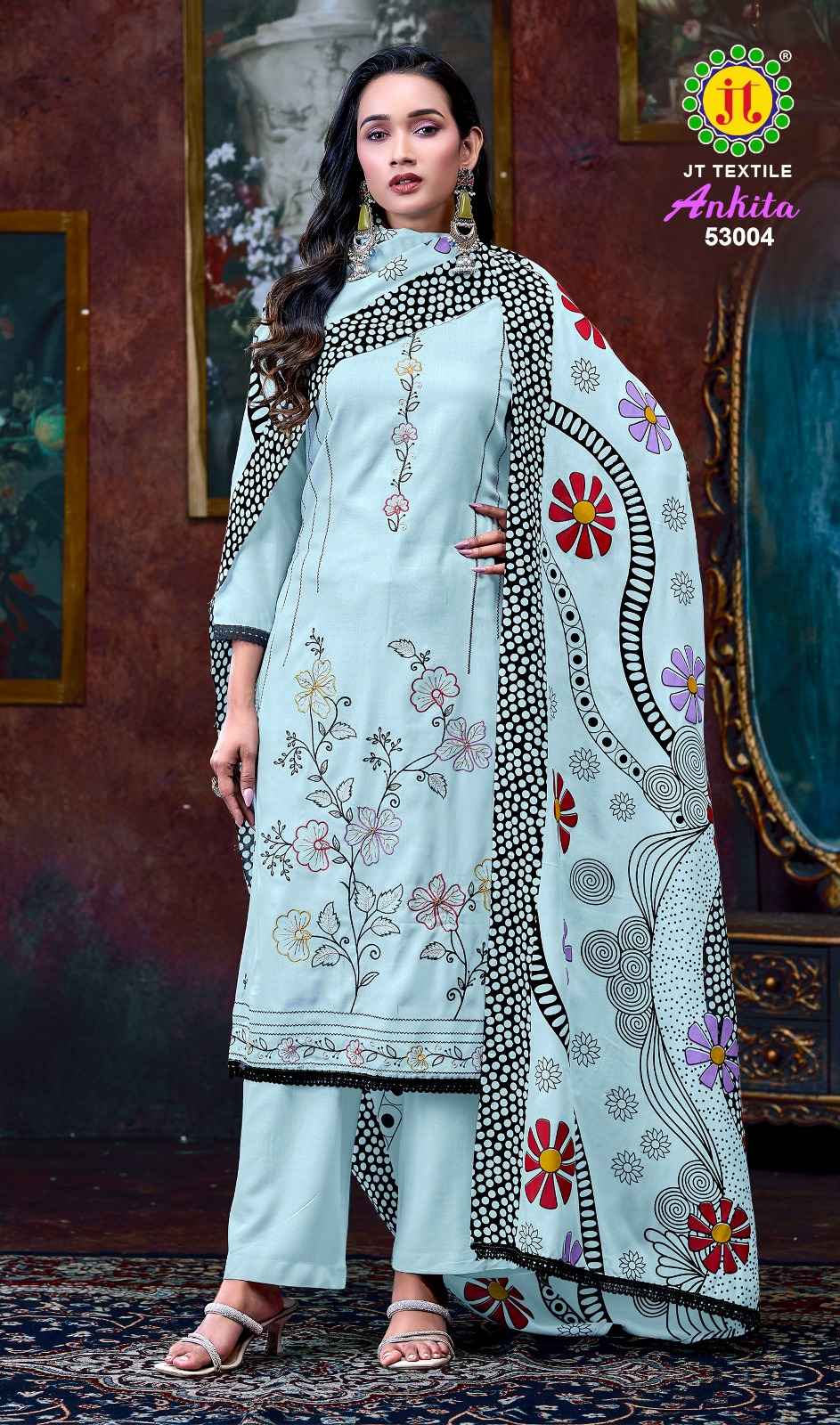 Jt Ankita Vol 53 Rayon Dress Material 5 pcs Catalogue