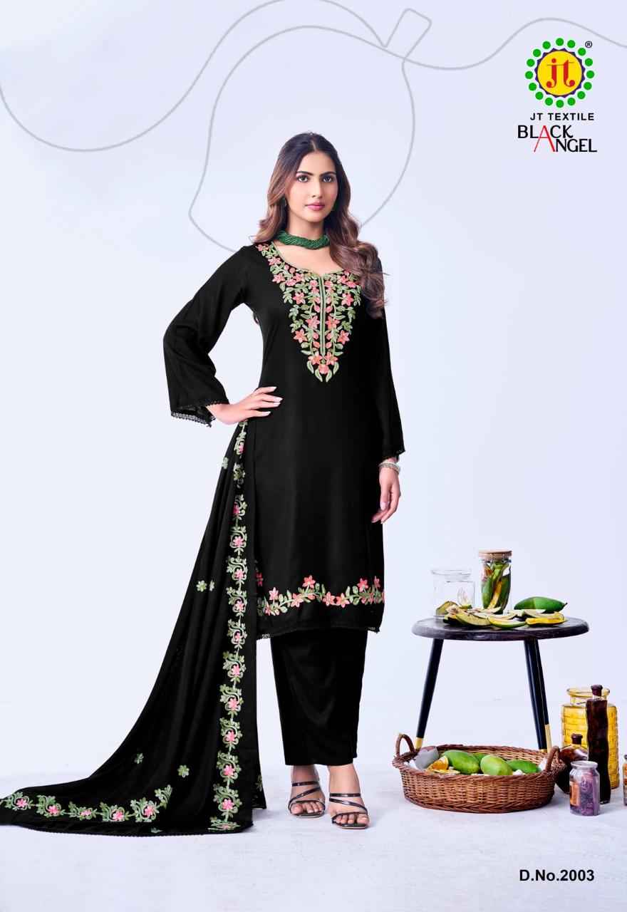 Jt Black Angel Vol 2 Rayon Dress Material 5 pcs Catalogue