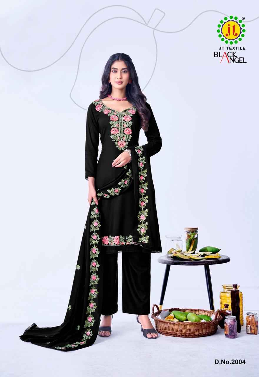 Jt Black Angel Vol 2 Rayon Dress Material 5 pcs Catalogue