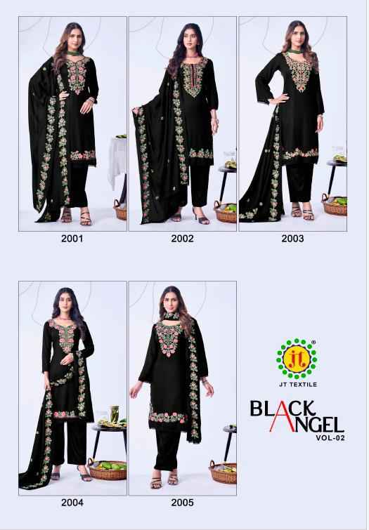 Jt Black Angel Vol 2 Rayon Dress Material 5 pcs Catalogue