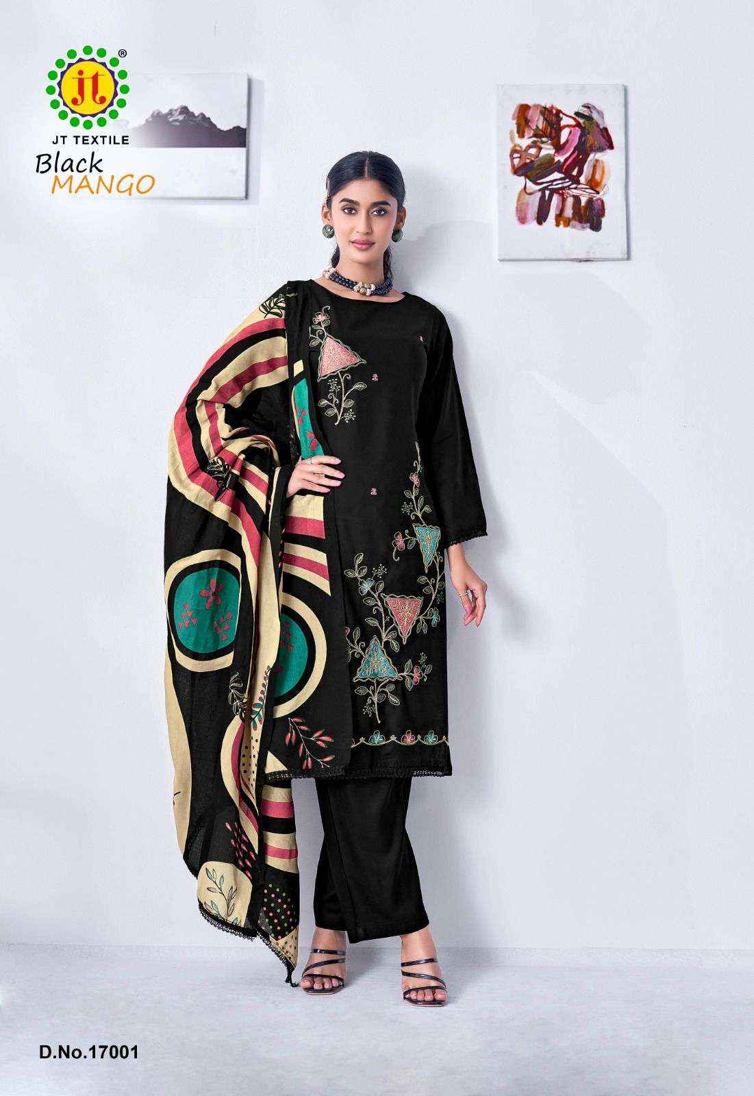 Jt Black Mango Vol 17 Rayon Dress Material 5 pcs Catalogue