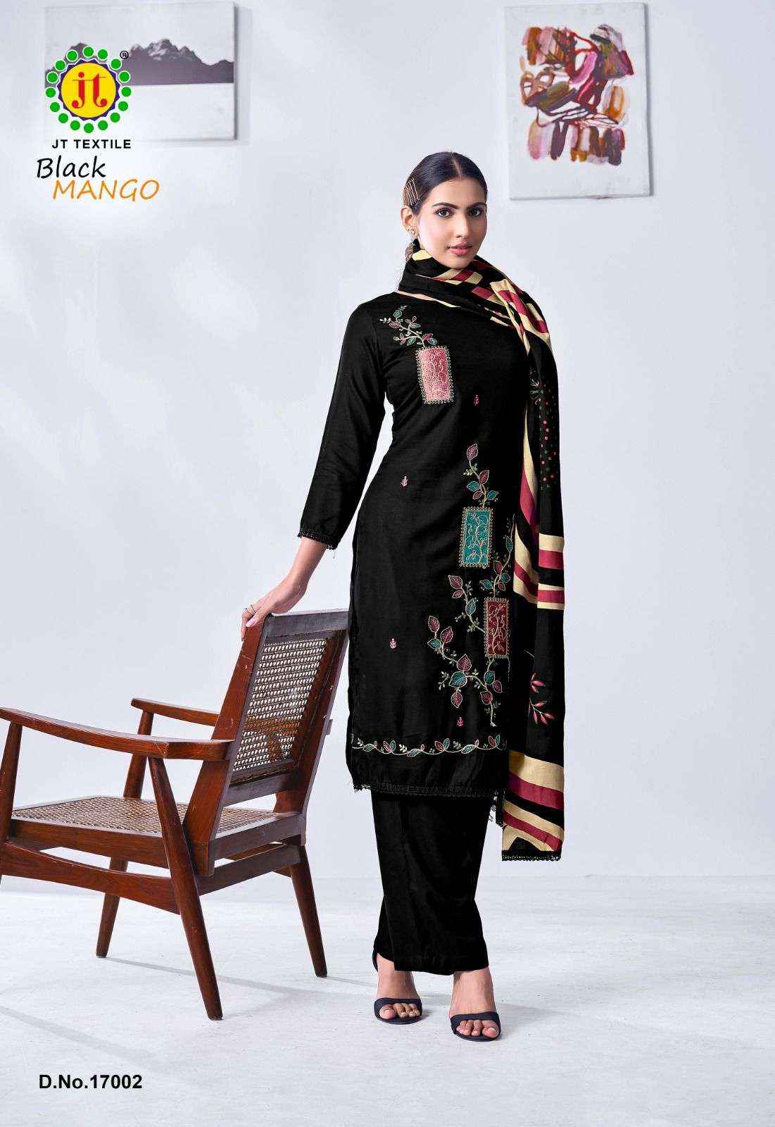 Jt Black Mango Vol 17 Rayon Dress Material 5 pcs Catalogue