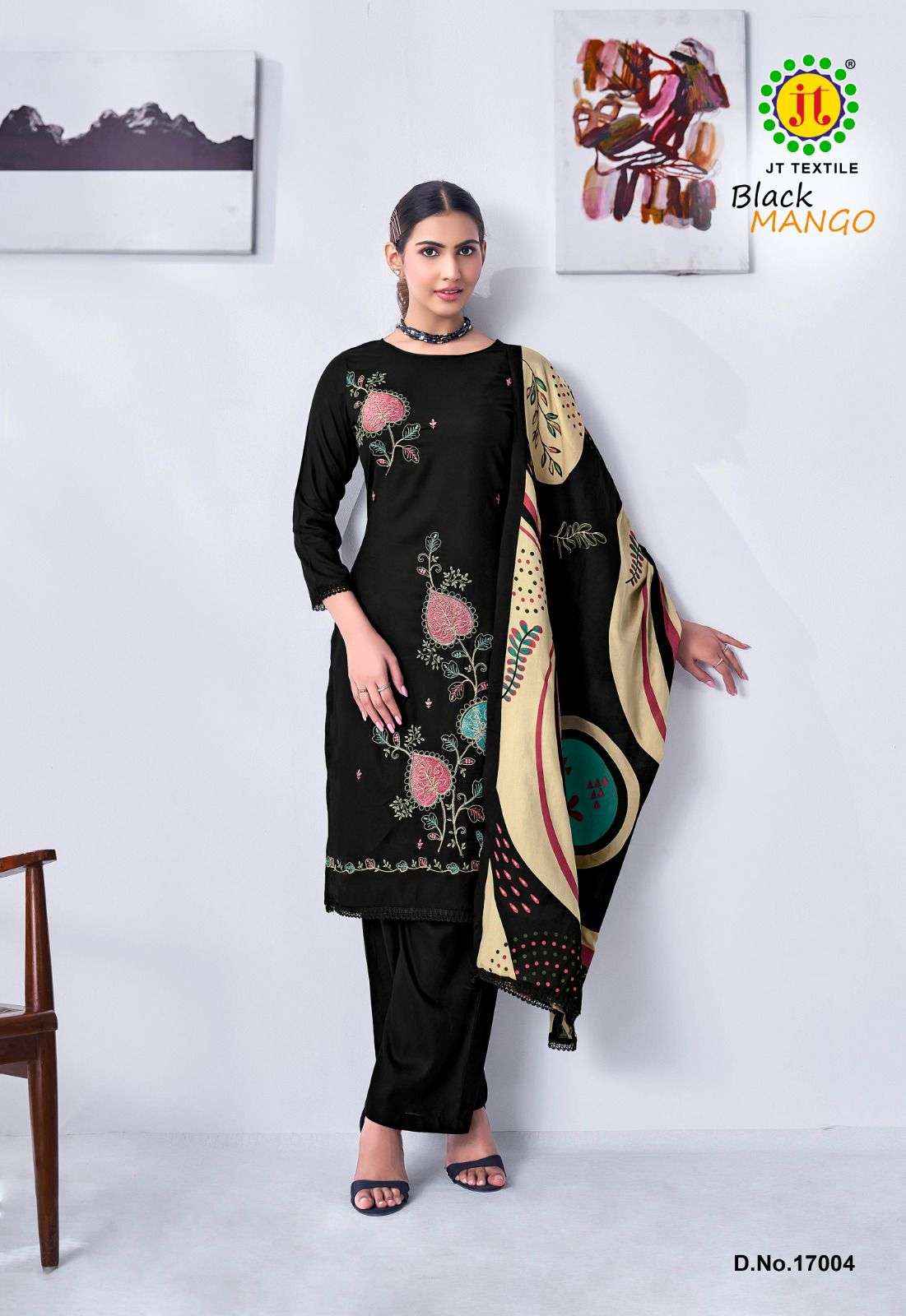 Jt Black Mango Vol 17 Rayon Dress Material 5 pcs Catalogue