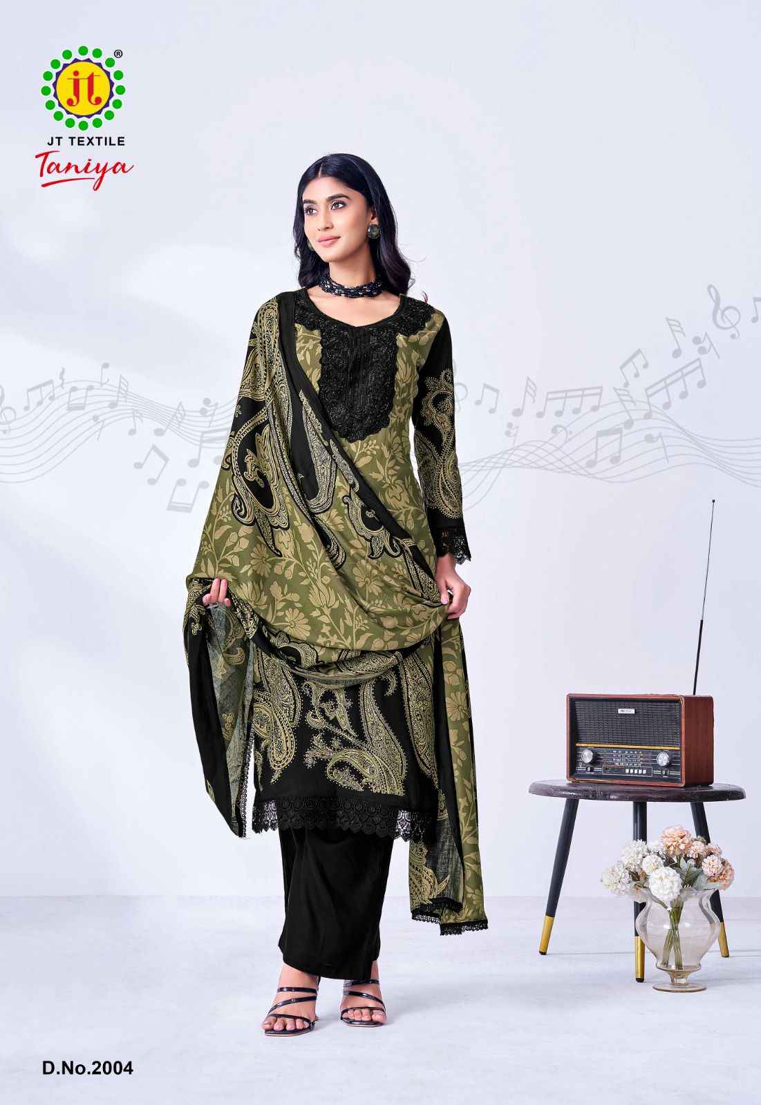 Jt Black Taniya Vol 2 Rayon Dress Material 5 pcs Catalogue