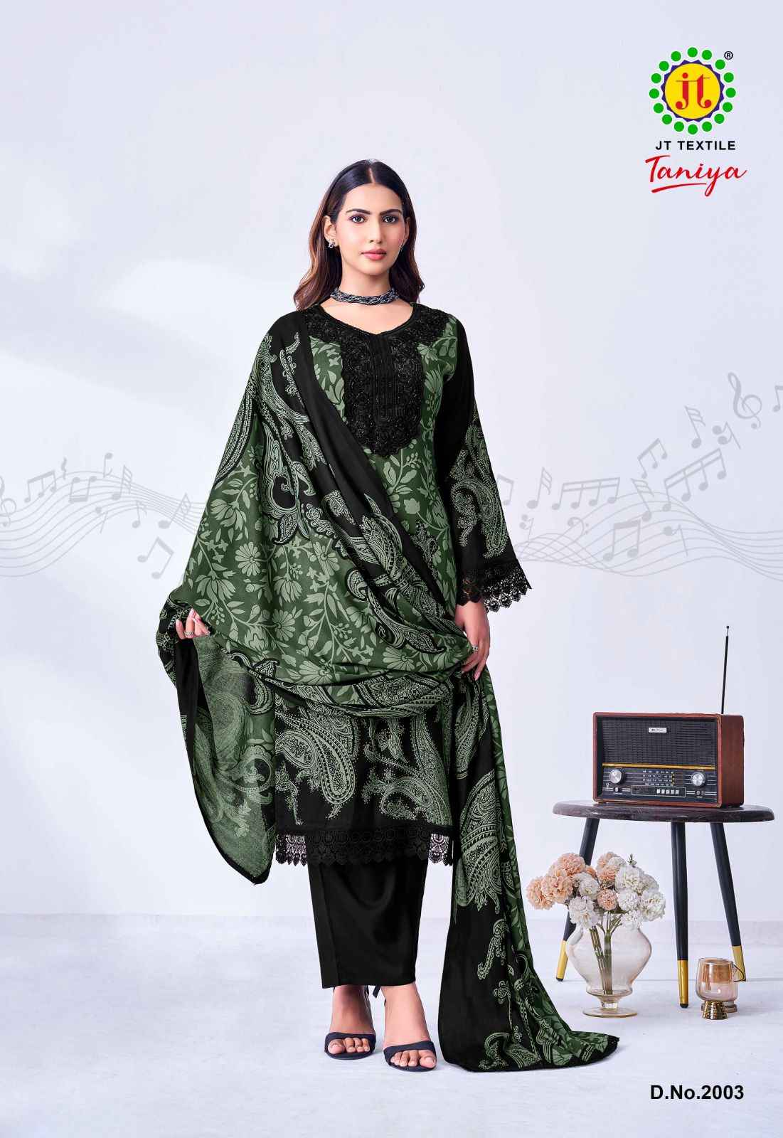 Jt Black Taniya Vol 2 Rayon Dress Material 5 pcs Catalogue