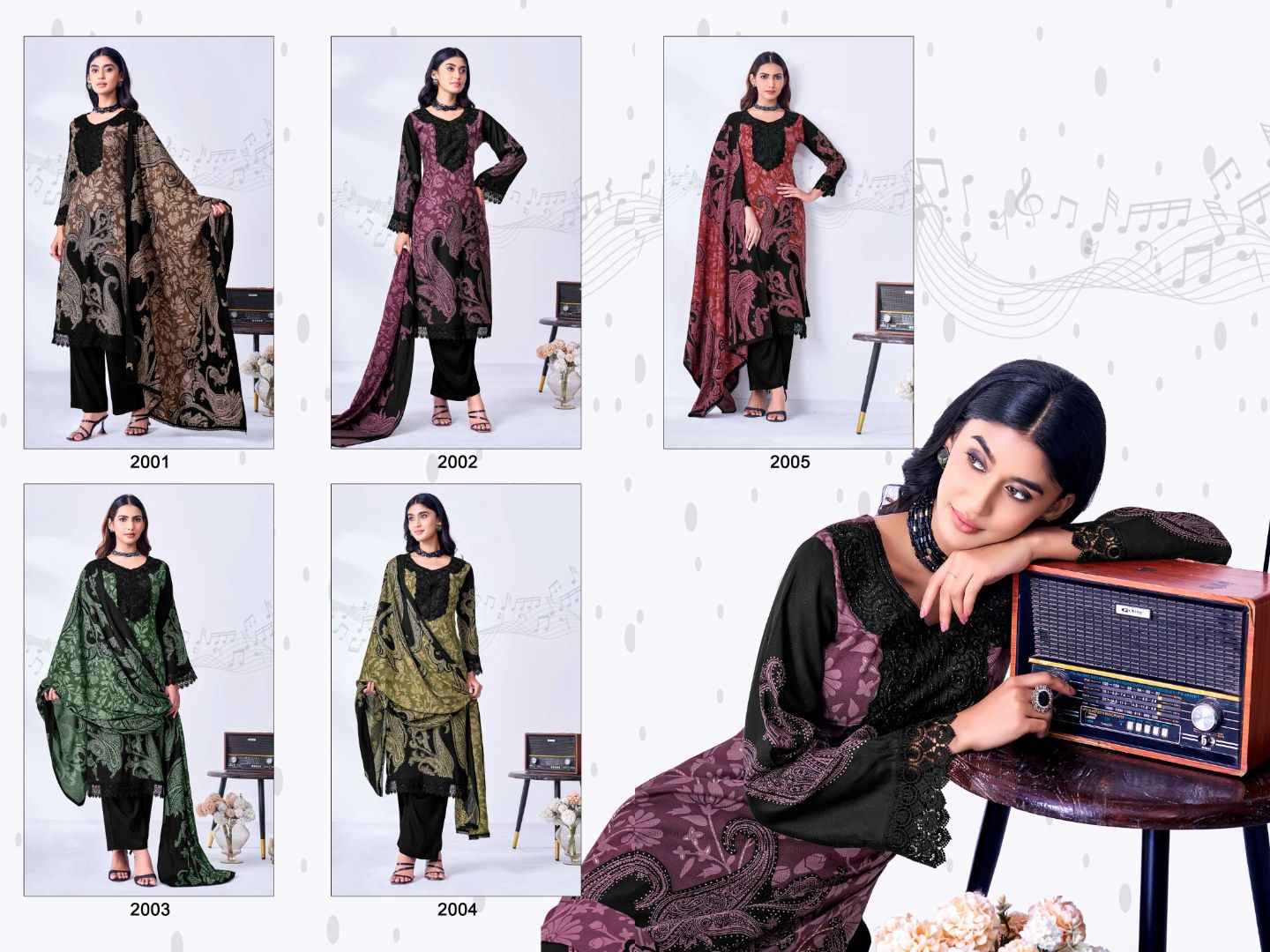 Jt Black Taniya Vol 2 Rayon Dress Material 5 pcs Catalogue
