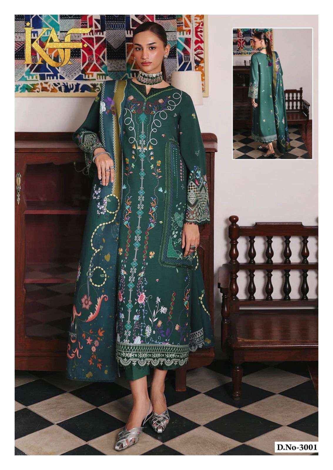 KAF Fabric Evayra Gulaal Vol 3 Cotton Dress Material 6 Pc Catalouge
