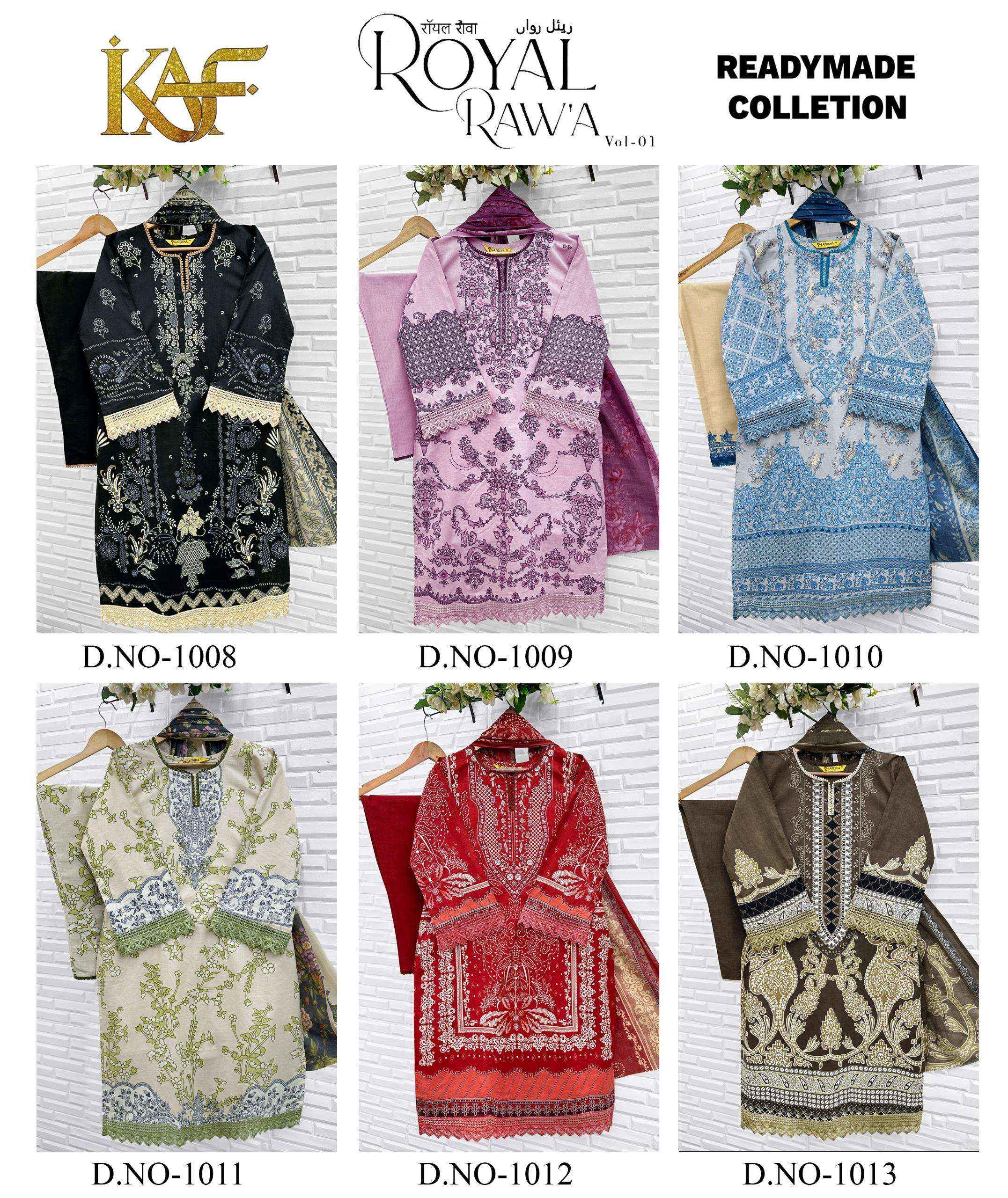 KAF Fabric Royal Rawa Vol 1 Readymade Cotton Dress 6 Pc Catalouge