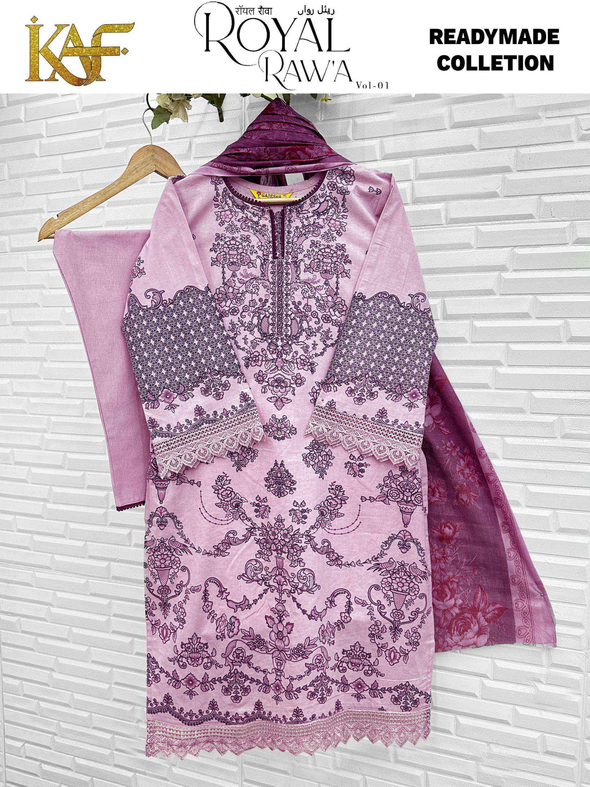 KAF Fabric Royal Rawa Vol 1 Readymade Cotton Dress 6 Pc Catalouge