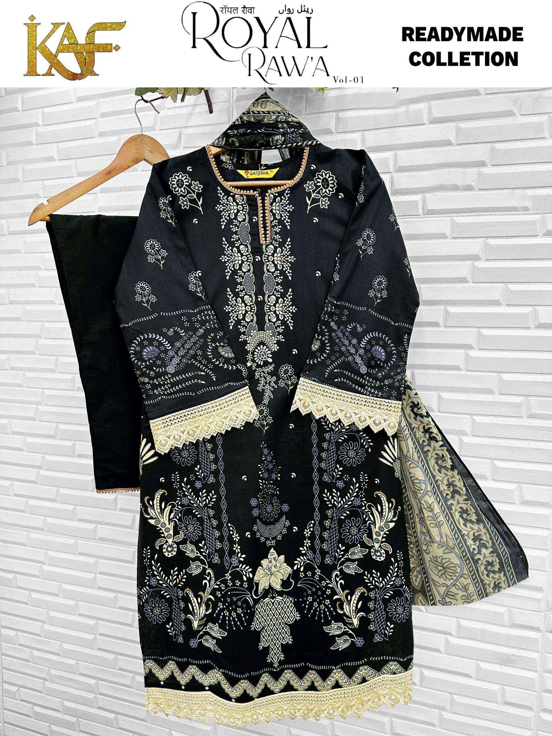 KAF Fabric Royal Rawa Vol 1 Readymade Cotton Dress 6 Pc Catalouge