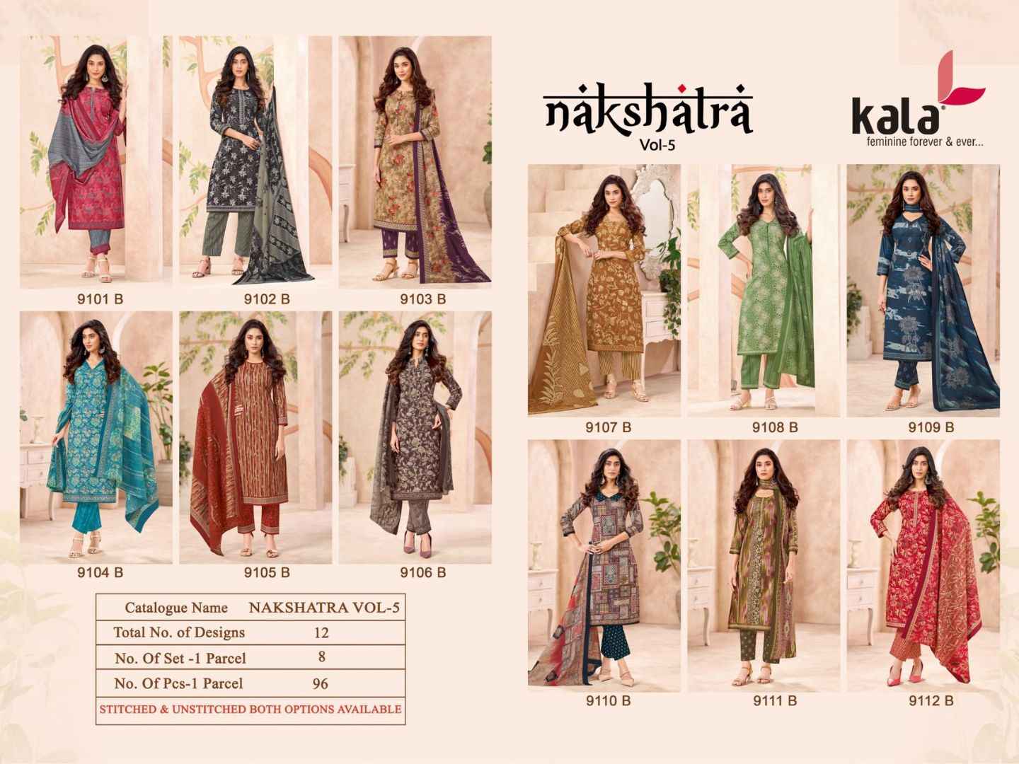 Kala Nakshatra Vol 5 Cotton Dress Material 12 pcs Catalogue