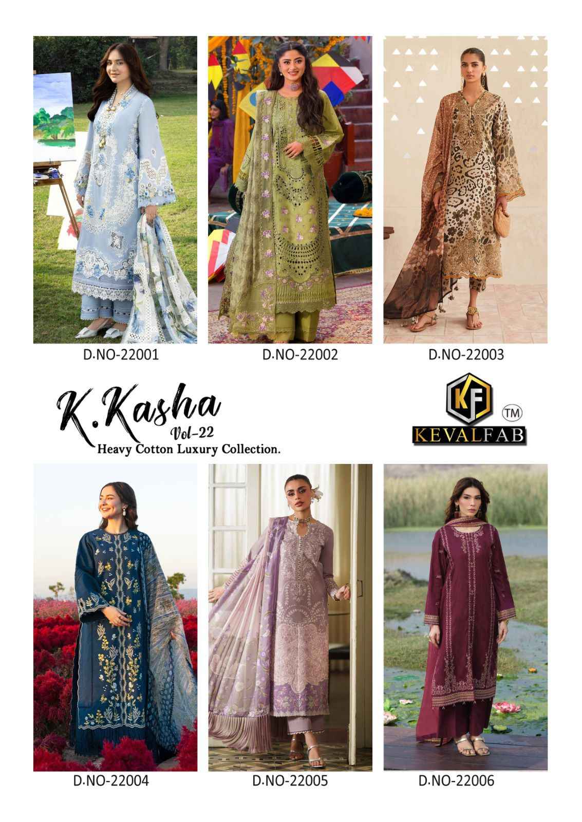 Keval Fab K Kasha Vol 22 Cotton Dress Material 6 pc Cataloge
