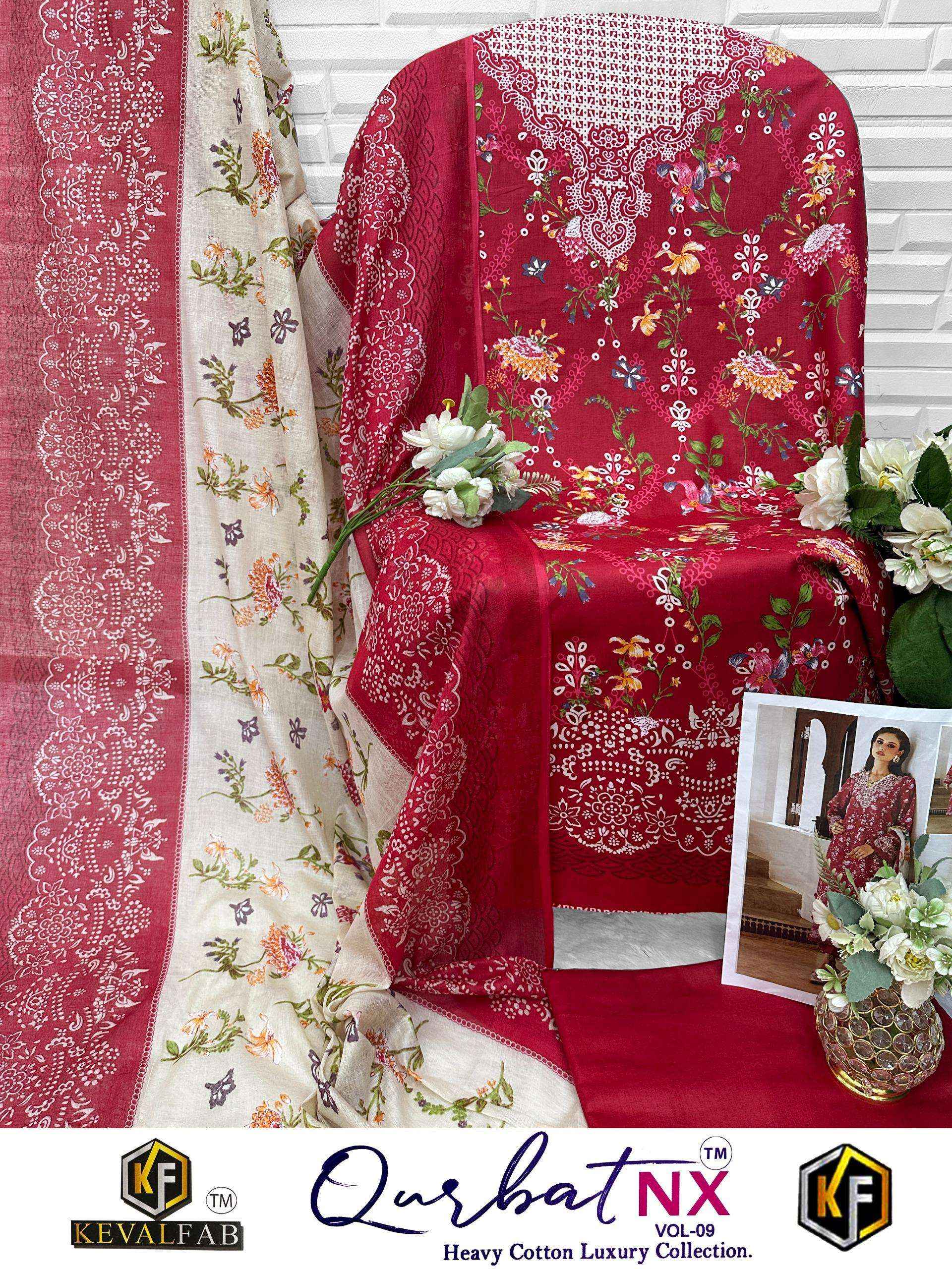 Keval Fab Qurbat Nx Vol 9 Cotton Dress Material 6 pc Cataloge