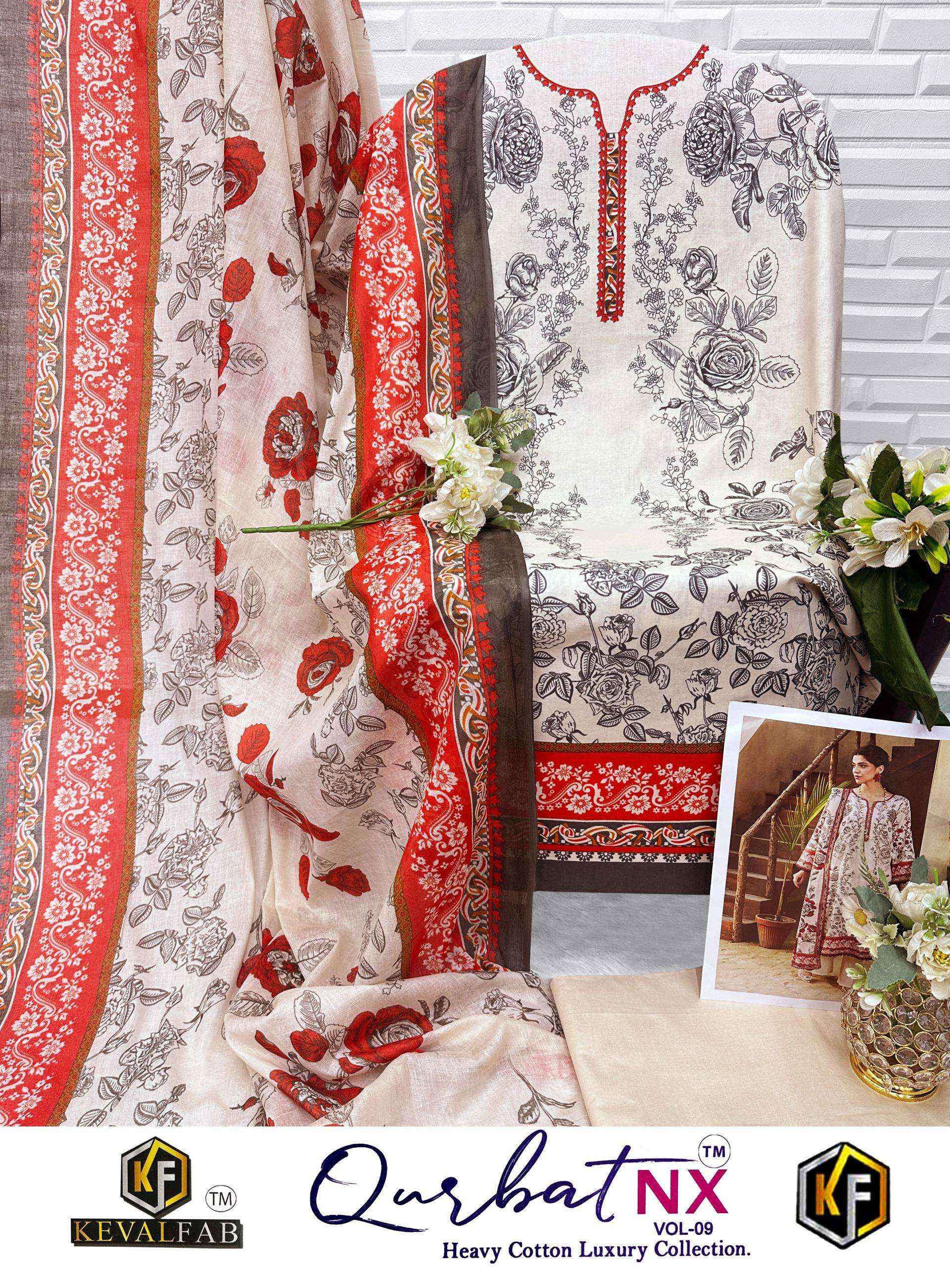 Keval Fab Qurbat Nx Vol 9 Cotton Dress Material 6 pc Cataloge