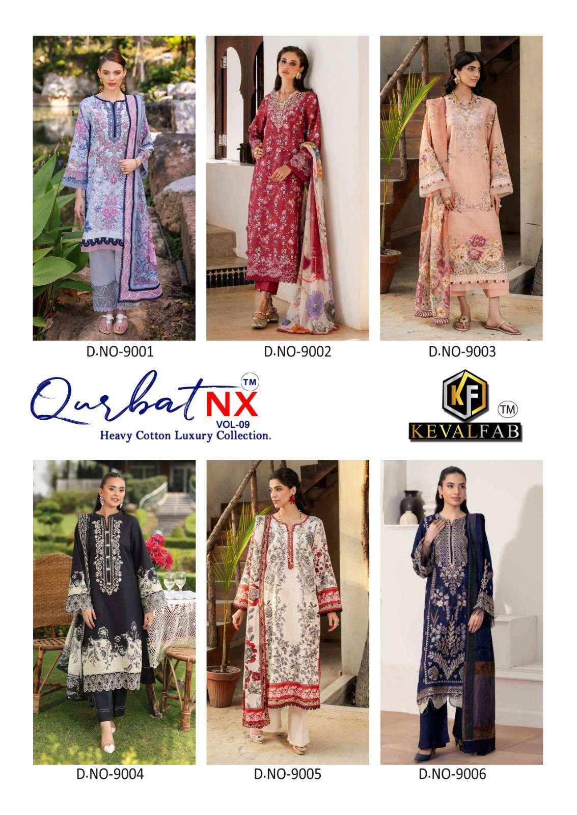 Keval Fab Qurbat Nx Vol 9 Cotton Dress Material 6 pc Cataloge