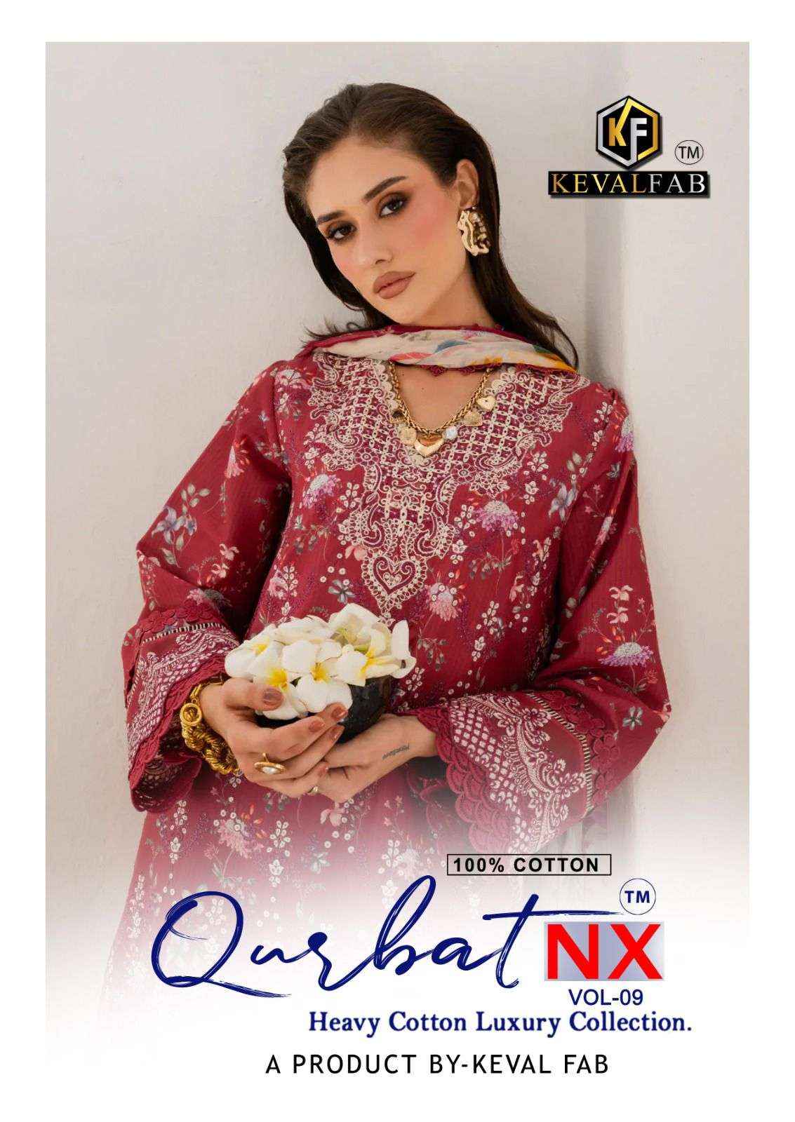 Keval Fab Qurbat Nx Vol 9 Cotton Dress Material 6 pc Cataloge
