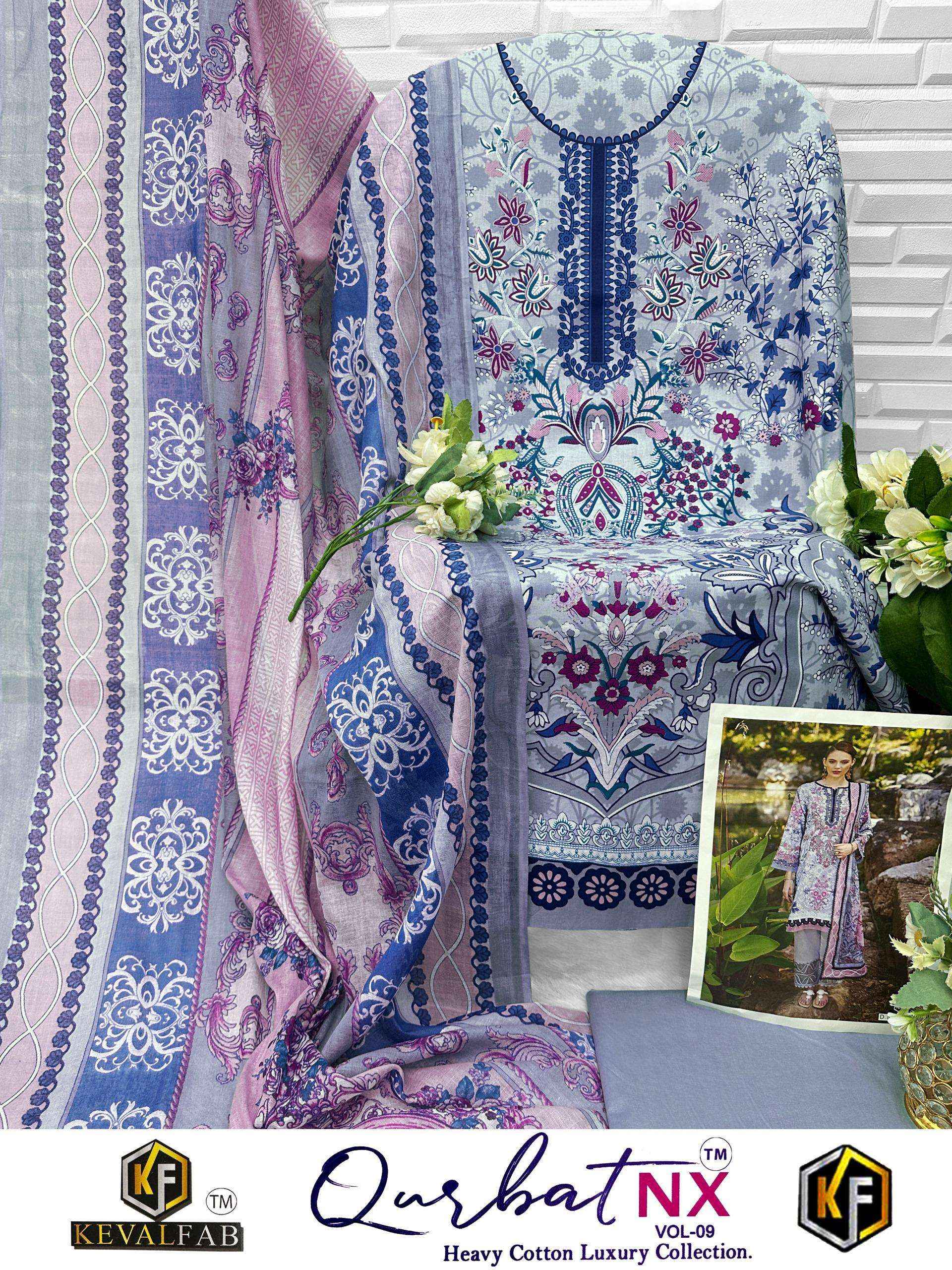 Keval Fab Qurbat Nx Vol 9 Cotton Dress Material 6 pc Cataloge