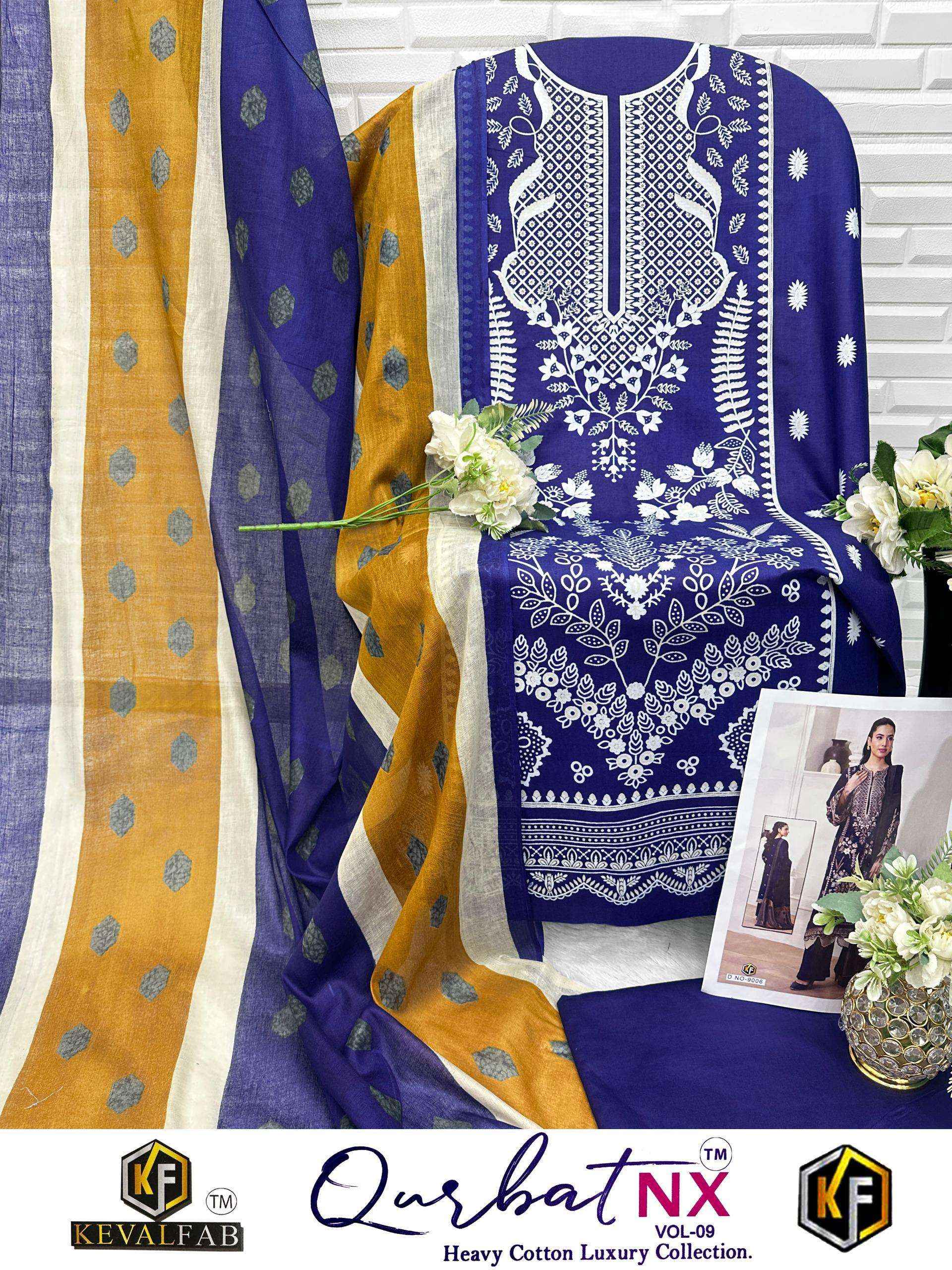 Keval Fab Qurbat Nx Vol 9 Cotton Dress Material 6 pc Cataloge