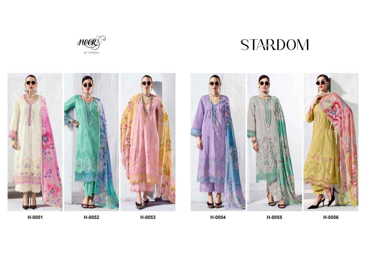 Kimora Heer Stardom Lawn Cotton Dress Material 6 pcs Catalogue