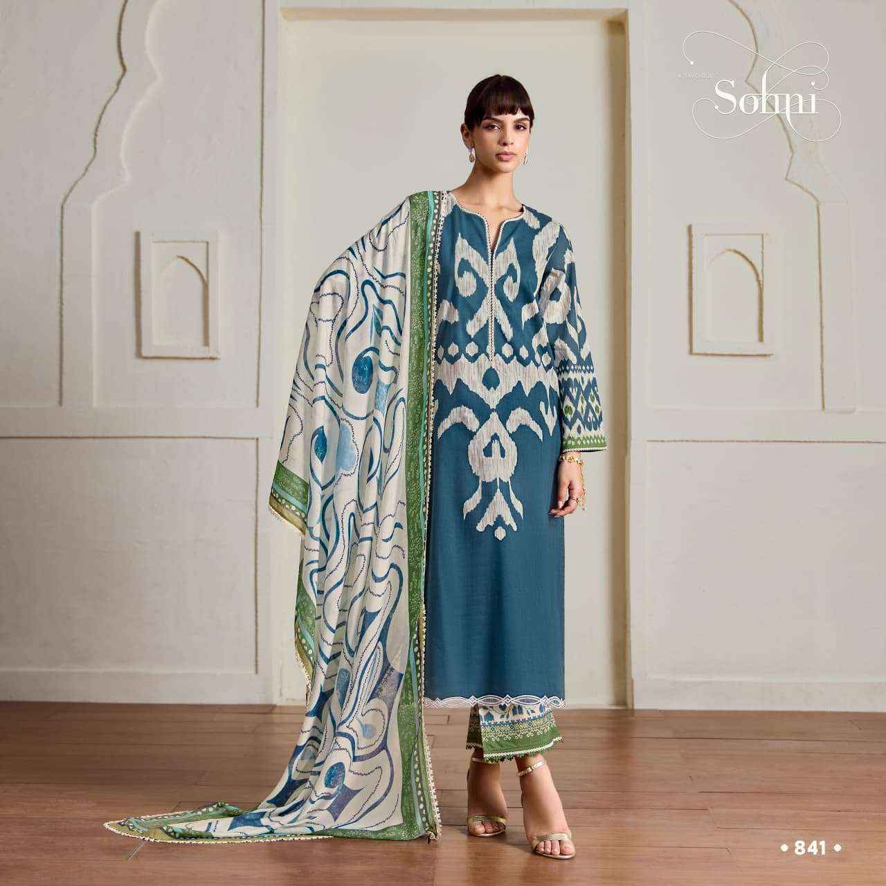 Kimora Sohni Ikat Cotton Dress Material 4 pcs Catalogue