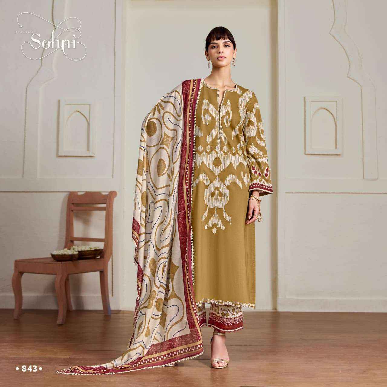 Kimora Sohni Ikat Cotton Dress Material 4 pcs Catalogue
