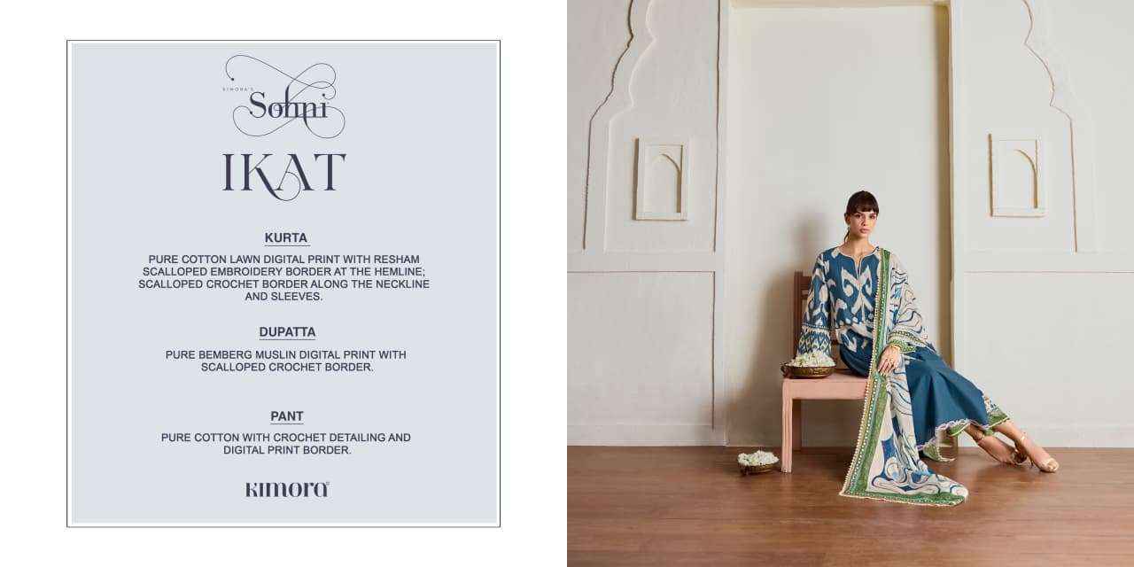 Kimora Sohni Ikat Cotton Dress Material 4 pcs Catalogue