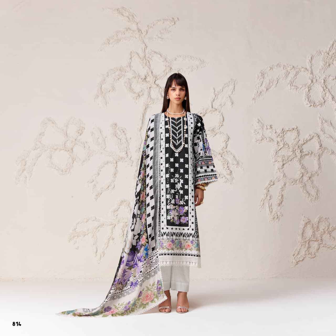 Kimora Sohni Polka Cotton Dress Material 4 pcs Catalogue
