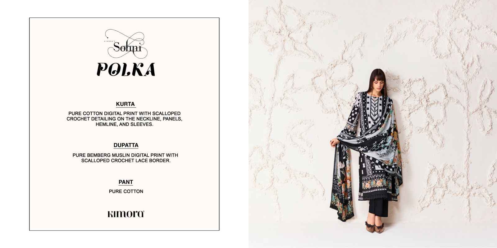 Kimora Sohni Polka Cotton Dress Material 4 pcs Catalogue