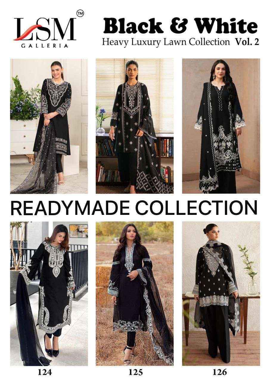 LSM Galleria Black & White Vol 2 Readymade Cotton Dress 6 pcs Catalogue