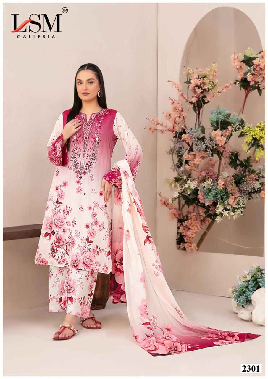 LSM Galleria Parian Dream Vol 23 Readymade Lawn Dress 6 pcs Catalogue