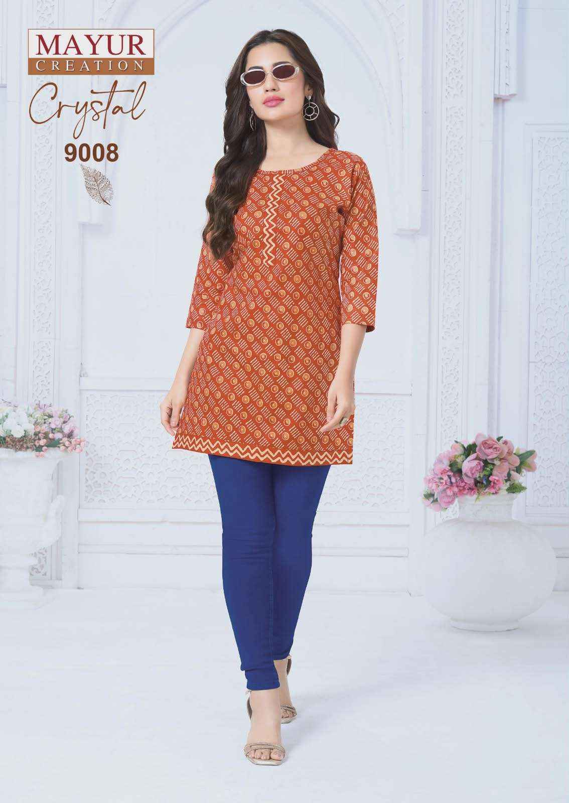 Mayur Creation Crystal Vol 9 Poplin Cotton Tunic Top 12 pcs Catalogue
