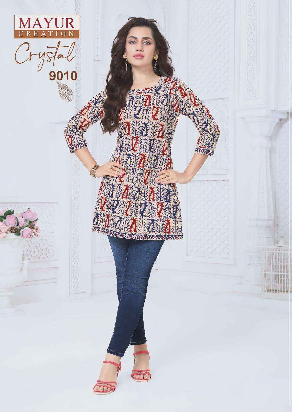 Mayur Creation Crystal Vol 9 Poplin Cotton Tunic Top 12 pcs Catalogue