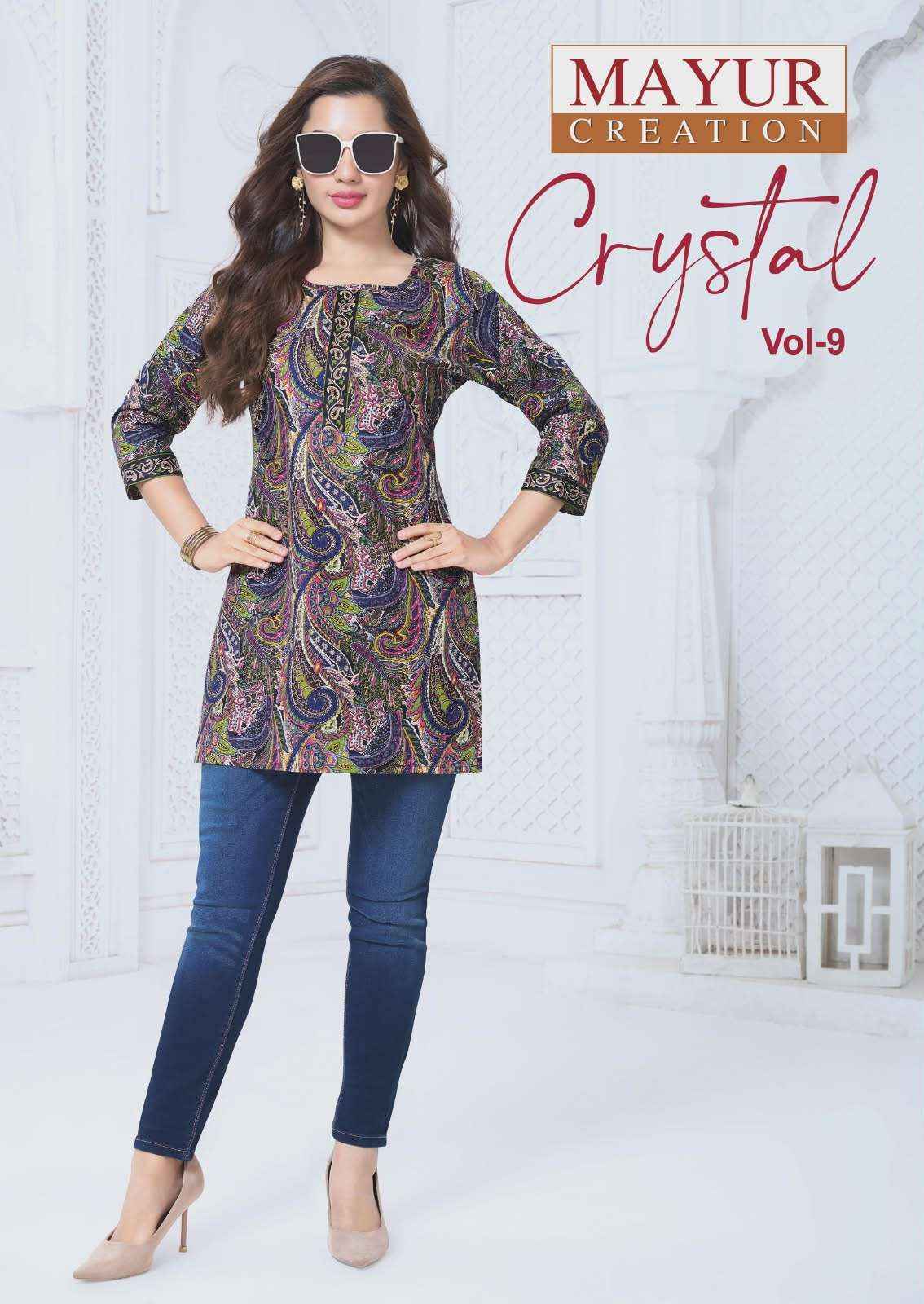 Mayur Creation Crystal Vol 9 Poplin Cotton Tunic Top 12 pcs Catalogue