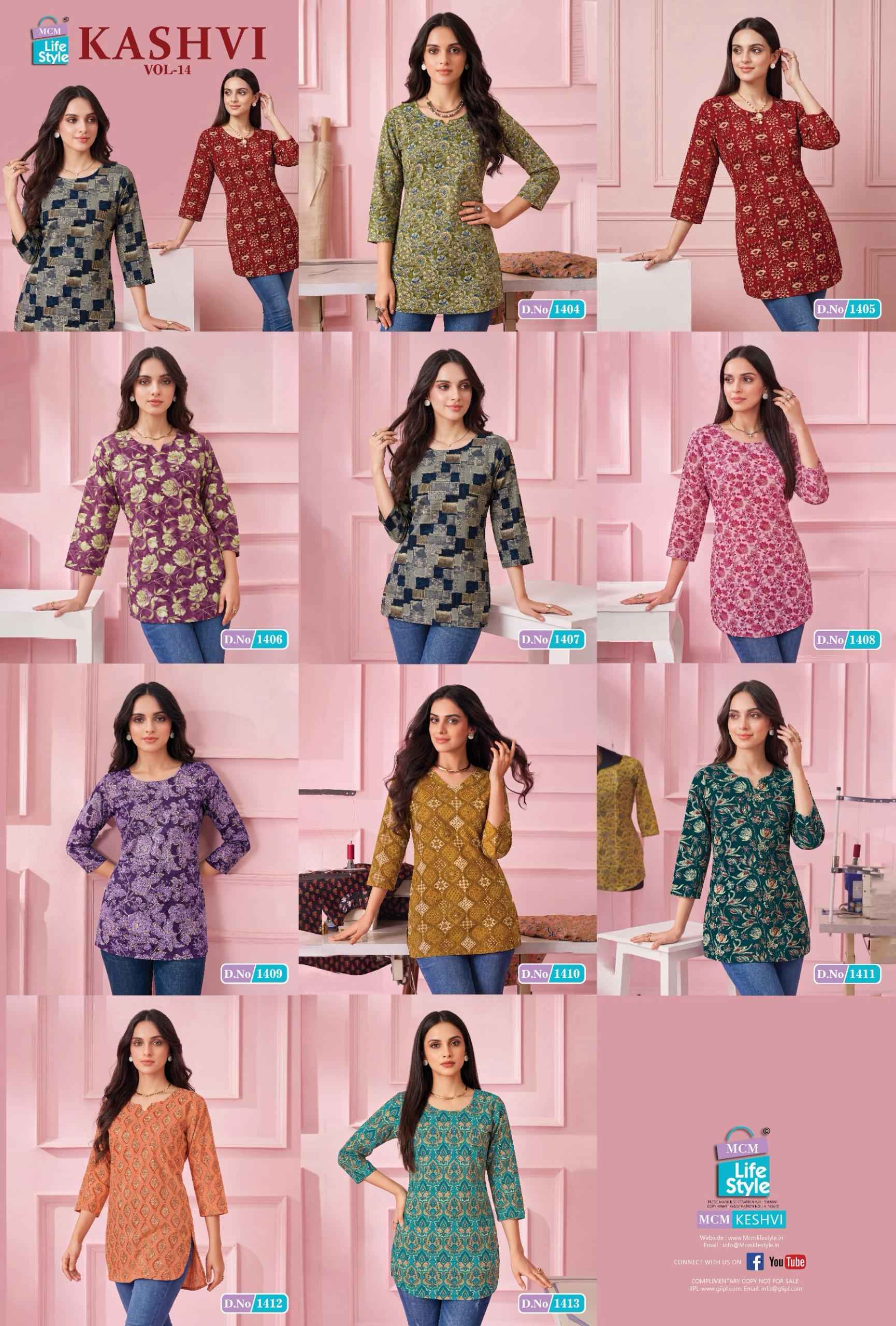 MCM Lifestyle Kashvi Vol 14 Cotton Kurti 10 pcs Catalogue
