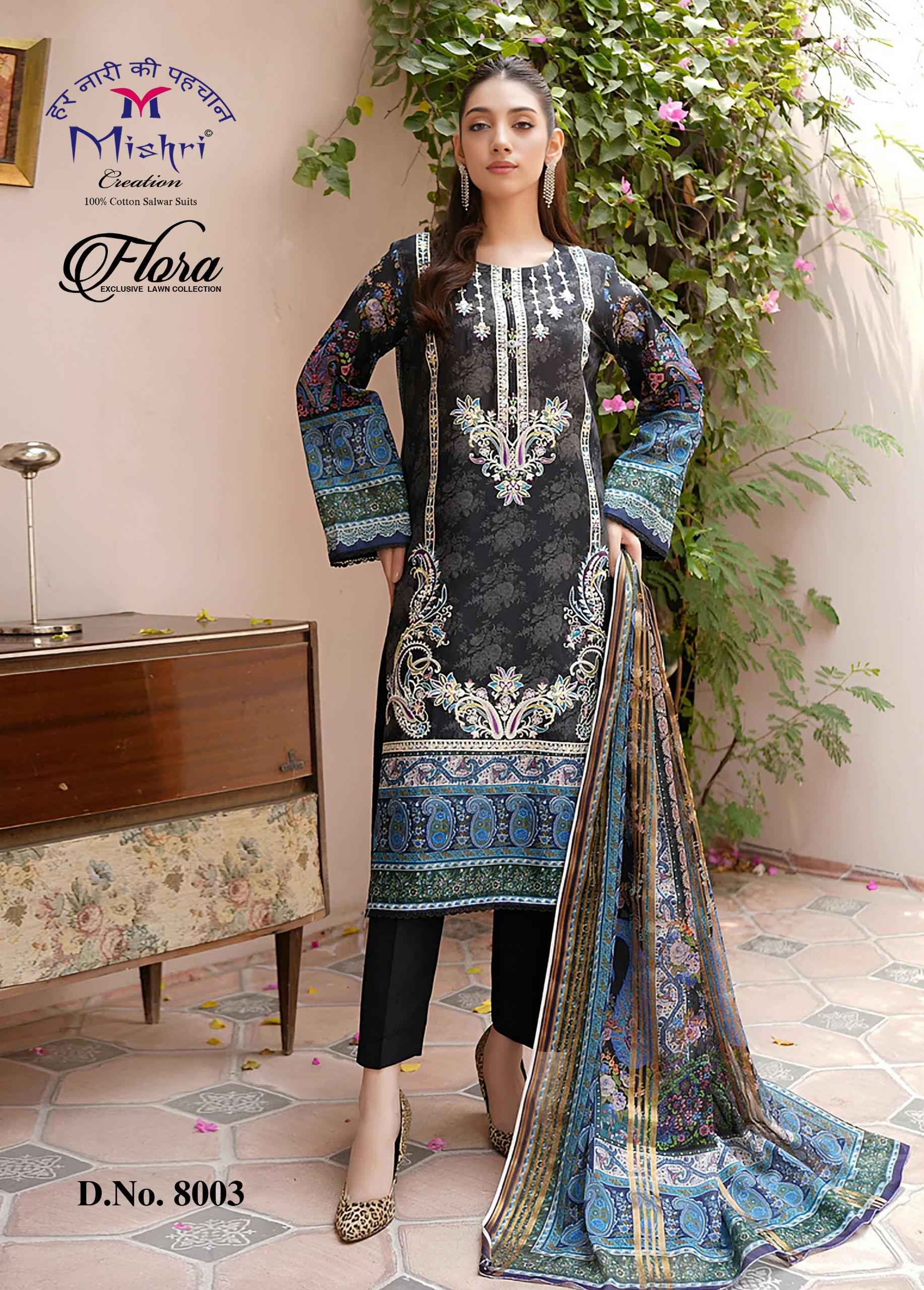 Mishri Creation Flora Vol 8 Lawn Cotton Dress Material 6 pcs Catalogue