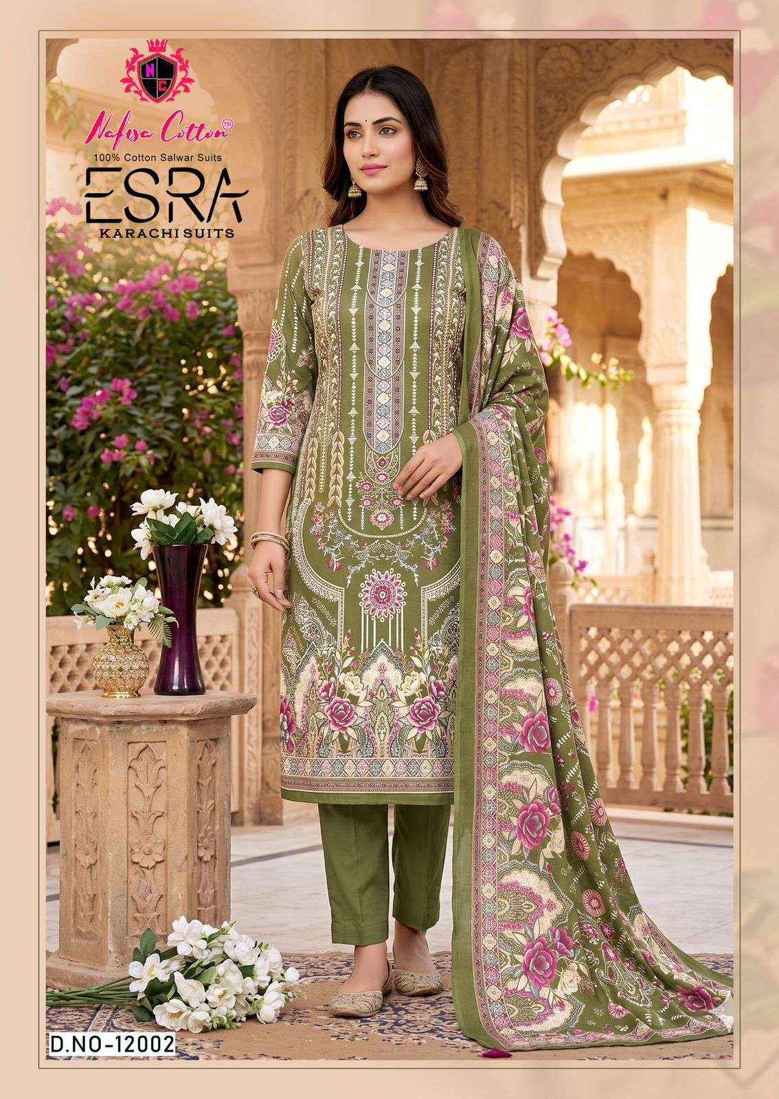 Nafisa Cotton Esra Karachi Vol 12 Cotton Dress Material 6 Pc Catalog