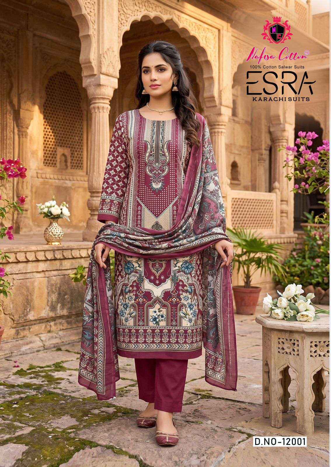 Nafisa Cotton Esra Karachi Vol 12 Cotton Dress Material 6 Pc Catalog