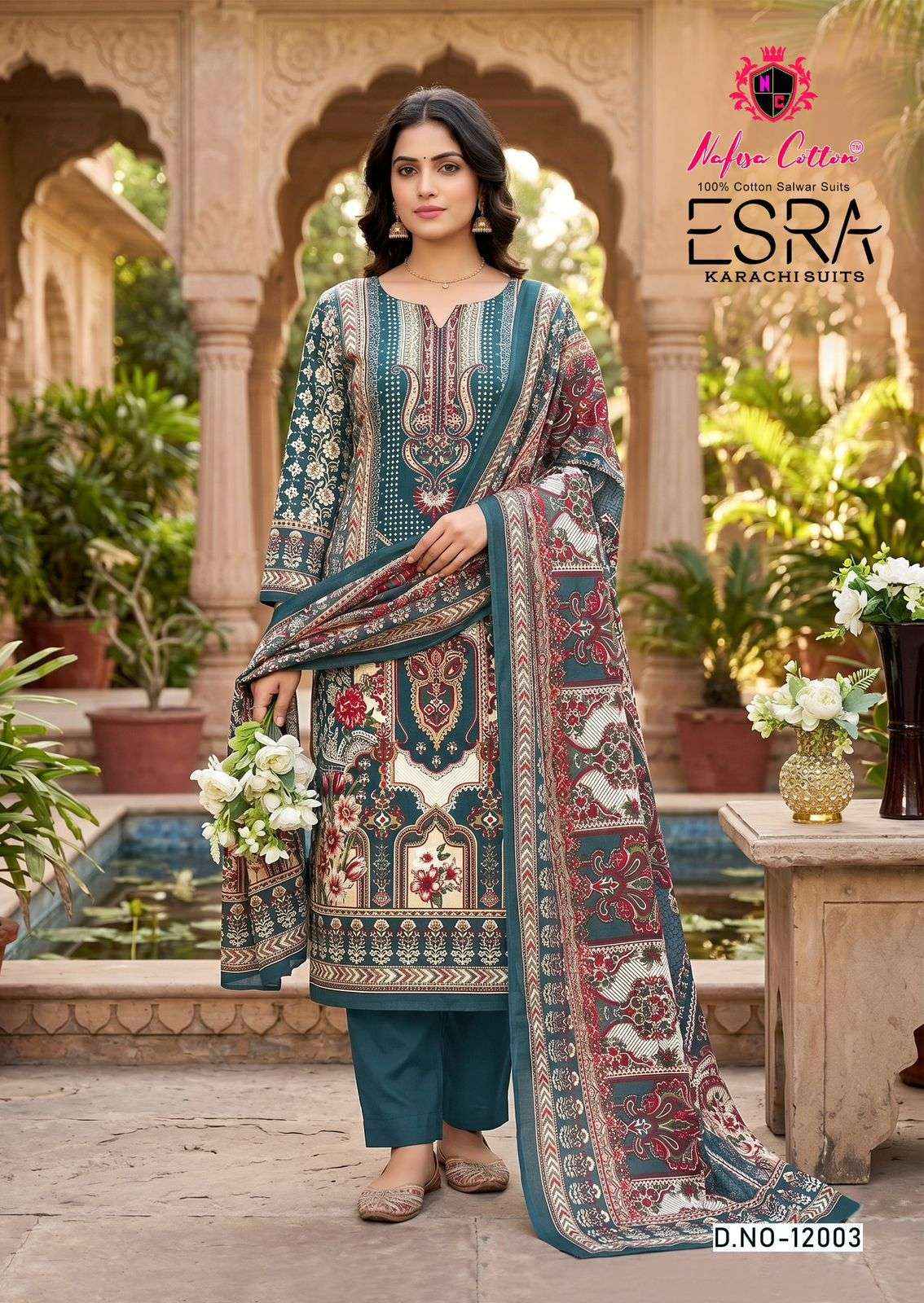 Nafisa Cotton Esra Karachi Vol 12 Cotton Dress Material 6 Pc Catalog