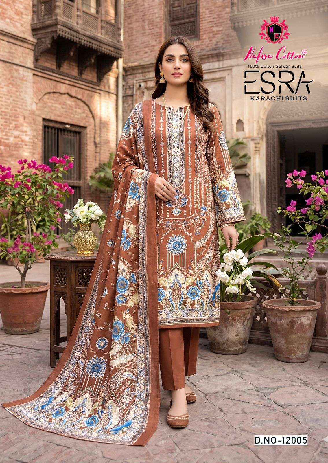 Nafisa Cotton Esra Karachi Vol 12 Cotton Dress Material 6 Pc Catalog