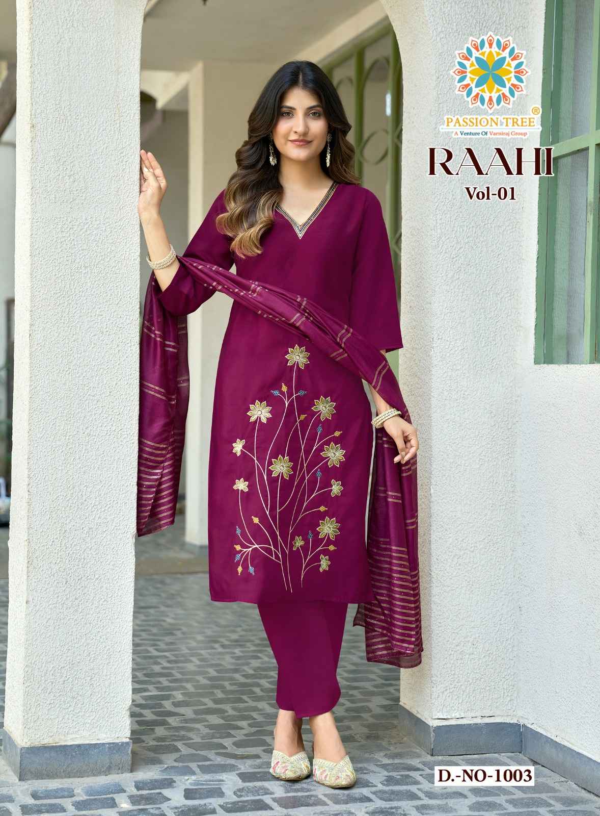 Passion Tree Raahi Vol 1 Roman Silk Kurti Combo 8 pcs Catalogue